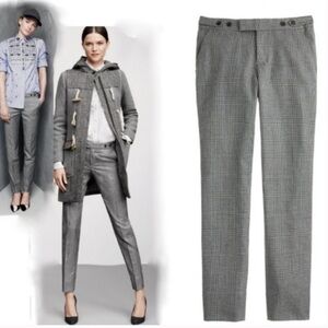 J. Crew Maddie Glen Houndstooth Plaid Wool Blend Pants